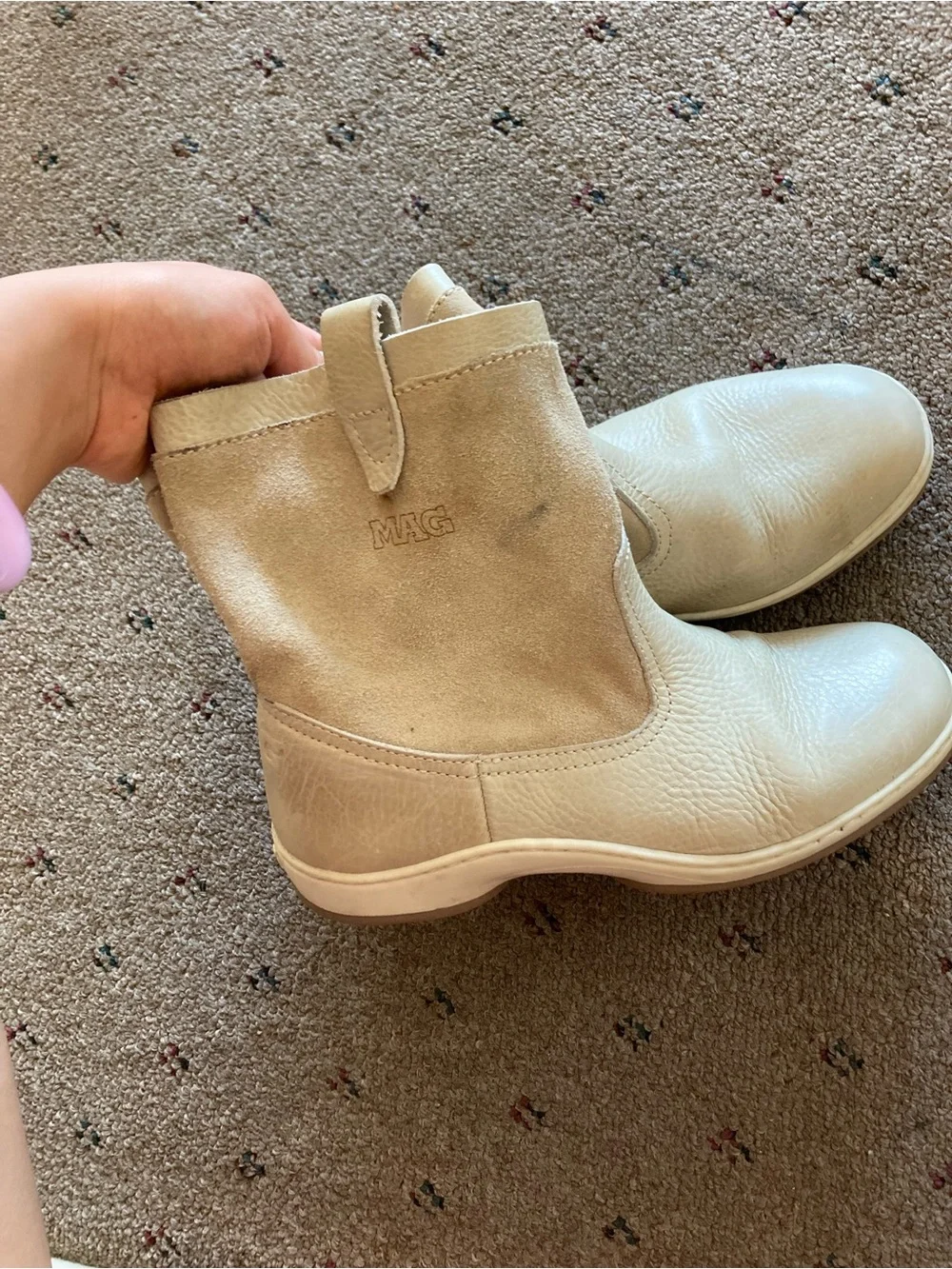 Women’s cowboy inspired suede leather boots 37 6.5 - Picture 6 of 9